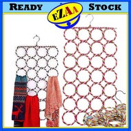 Hanger Ring  bentuk Bulat Sangkut Tudung Bawal Scaft  Susun Letak Selit Tali Leher Rak Pakaian Stoki