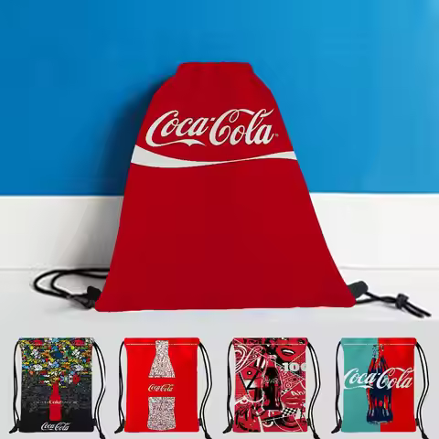 Coca -cola Drawstring Bags Printed Gift Bags 30*40cm Travel Pouch Storage Clothes Handbag Makeup Bag