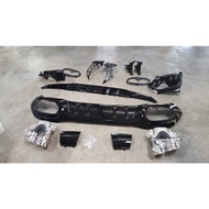 Mercedes Benz A Class Hatchback W177 A45 AMG Style Rear Diffuser ( Black ) + Exhaust Tip ( Chrome )