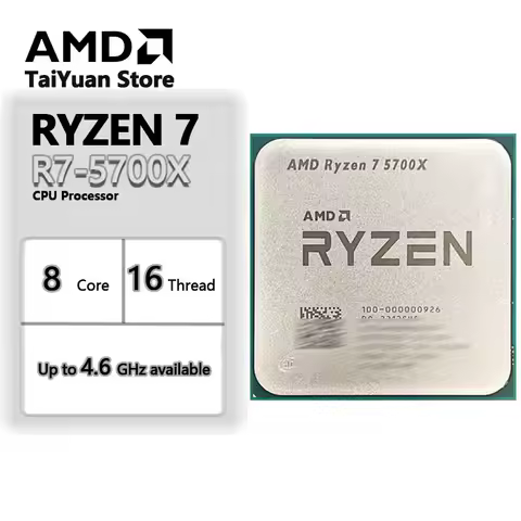AMD Ryzen 7 5700X R7 5700X 3.4 GHz Eight-Core 16-Thread CPU 7NM L3=32M 100-000000926 Socket AM4 New 
