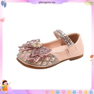 Spring Autumn Girl Princess Shoes Rhinestone Bow Tie Kids Leather Shoe Fashion Causal Sequins Childr
