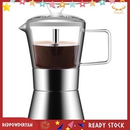 [Stock] Moka Induction Stovetop Espresso Maker Glass-Top &amp; Stainless Steel Espresso Moka Pot,Classic Italian Coffee Maker, 240Ml