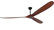 Goozegg 88inch Outdoor Ceiling Fan No Light Remote Control 3 Balsa Wood Blades DC Motor, Extra Large, Walnut Black