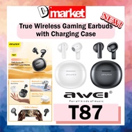 Awei T87 TWS Gaming Earbuds with Charging Case Gaming Bluetooth Earbuds Bluetooth Earphone Wireless Earbuds
