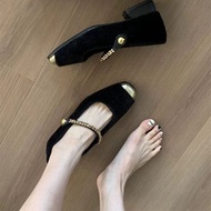 Huilm Hee Grand Satin Thêu Mary Jane Flats Đối Với Phụ Nữ Dressy Ngón Chân Vuông Giày búp bê múa ba