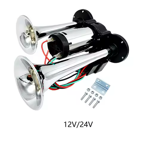 Electric Car Air Horn Kit Professional 400-600Hz High Performance 120dB Loud for Vehicles Van Ship S