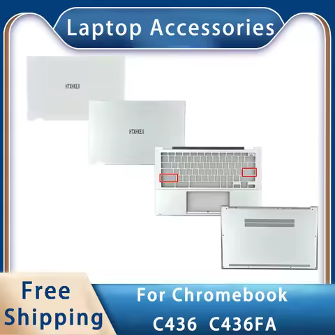New For Asus Chromebook C436FA C436;Laptop Accessories Lcd Back Cover or Palmrest or Bottom Silver W