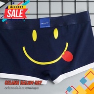 MEN'S BOXER PANTS TRUNK MEN'S BOXER PANTS SMILEY NAVY MOTIF N