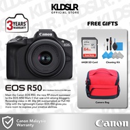 Canon EOS R50 Mirrorless Camera + 18-45mm Lens (3 Years Canon Malaysia Warranty)