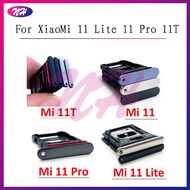 New SIM Card Slot SD Card Tray Holder Adapter For Xiaomi Mi 11 Lite 11 Pro 11T Mi 12 Mi12 Replacement Parts Black / Blue / White
