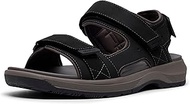 Guide Beautrek Men's Sandals, Easy to Walk in, Black Leather, 10.2 inches (26.0 cm)