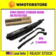 Apido Standard Racing Exhaust LAGENDA 110 SRL110Z 110 110ZR LAGENDA 115 115Z 115ZR 115 Fi SRL115 FI 