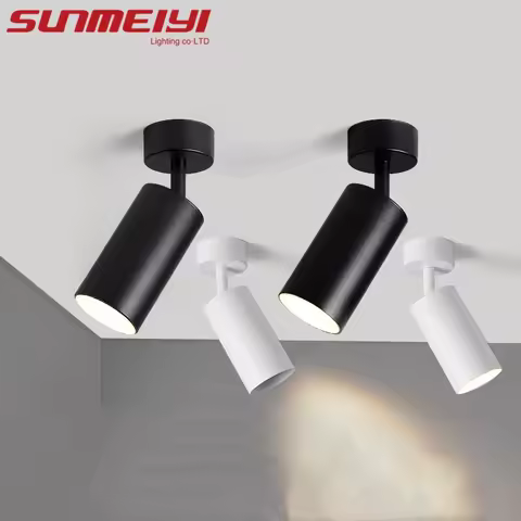 SUNMEIYI Surface Mounted 360Β° Rotatable White Black LED Ceiling Lights GU10 Bulb Replaceable Wall Ce