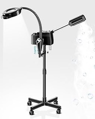 VERYTOP Facial Steamer Professional with 5X Magnifying Lamp, Facial Steamer on Wheels for Spa, Steamer for Face with Time Setting, Standing Face Steamer for Facial Deep Cleaning for Esthetician