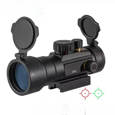 3X44 Telescope Sight, 20mm Rail, 2.3X Built-in Dual Illumination, Manual Adjustment, Metal Scope for