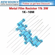 [10pcs] 3W Metal Film Resistor 1% 1K 10M 3.3K 2.2K 4.7K 10K 47K 51K 100K 470K 680K 1M 2.2M 4.7M Ohm 