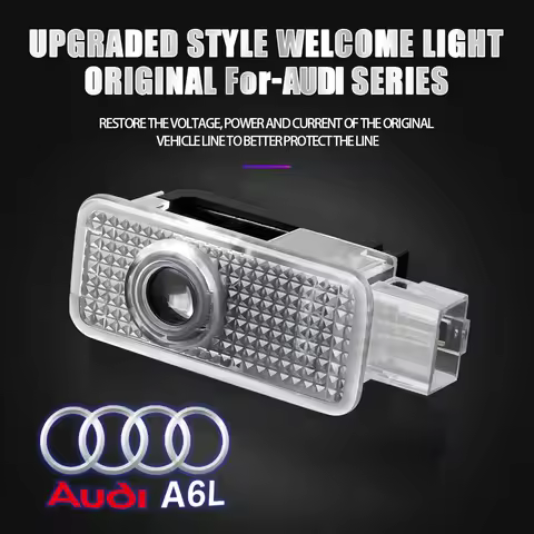 2pcs Car Badge Door Welcome Lights Projector Ghost Shadow Lamp for Audi A1 A3 8P 8V A4 A5 A6 A7 A8 Q
