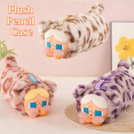 CRYBABY Pencil Bag Large Capacity Plush Leopard Print Pencil Case Pouch Cute Bag Doll Stationery