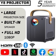 The projector 5 YEARS WARRANTY Smart Android Projector Y8 Mini projector 6000 Lumens HD 1080P 4K WiFi LED Projector for