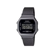 CASIO นาฬิกาข้อมือผู้ชาย CASIOสายถักญีปุ่น รมดำเมทัลรุ่น ใหม่ A168WEMB-1BDFของแท้ 100%รับประกันสินค้