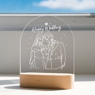 【客製化 似顏繪】LED 發光燈座 小夜燈 I 橢圓形底座