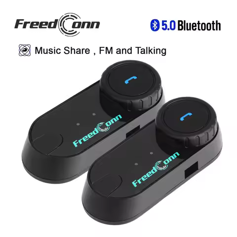 Freedconn Helmet Bluetooth Headset Group Motorcycle Intercom Headphones FM Music Share Intercomunica