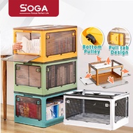 【SG】Foldable Storage Box Stackable  Drawer Cabinet Wardrobe Home Organizer With Pulley Easy Movement Thickened Material