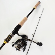 Bộ cần câu lure máy đứng full kim loại + máy câu Deukio AC 3000 - 4000 tặng phụ kiện