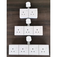 Heavy Duty 2 Gang / 3 Gang / 4 Gang Wall Socket Adaport Extension Plug