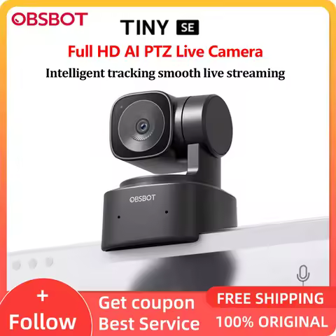 OBSBOT Tiny SE Live Webcam for PC 1080P HD AI Tracking with 1/2.8" Sensor Gesture Control AI-Powered