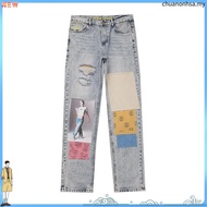 Drew Smiley Men's Trousers Bear Hailey Patch Trendy Men's Loose Hip-Hop Trousers Jeans ins Street We