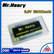 Baterai Rechargeable 18650 Mr. HENRY 12000mAh Li-Ion 37V / 38V Kepala Rata Flat Original