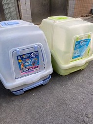 二手 日本 Iris 雙層貓砂盆 RCT 530F 自取$350 有上蓋 封閉式 貓砂屋  藍色