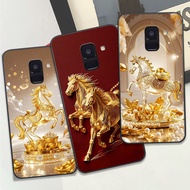 Samsung A6 2018 / A6 Plus / A6+ case with yellow horse print Clover case