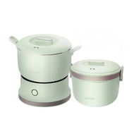 Gemini - 便攜式多功能迷你煮食鍋（粉綠）GMC5V｜便攜式煮食鍋｜旅行煮食鍋｜電熱鍋｜分拆式電熱鍋｜多功能煮食鍋｜國際電壓電熱鍋