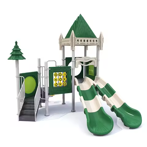 Classical Outdoor Kid Playground Double Slide Outdoor Playground for Backyard Playground Outdoor Equ
