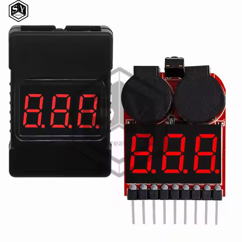 F00872 Lipo Battery Voltage Tester Volt Meter Indicator Checker Dual Speaker 1S-8S Low Voltage Buzze