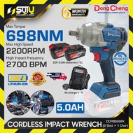 DONG CHENG DCPB698 / DCPB698FK 698NM 20V Sepana Impak / Brushless Cordless Impact Wrench w/ 2Bat 5.0
