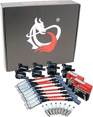 DRAGON FIRE PERFORMANCE Power Pack Round Ignition Coils Iridium Spark Plugs 10mm Spark Plug Wires Co