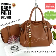 Esclona Tas Wanita Import Batam Branded Bag Selempang Cewek Fashion Handbag Jinjing Kantor Kerja