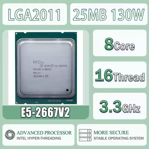 Intel Xeon E5-2667V2 3.3GHz 8 Cores 16 Threads 25MB 130W E5 2667V2 Computer CPU Processor Server E5 