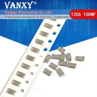 100pcs 100NF X7R Error 10% 50V 0.1UF 104 1206 smd capacitor electronic component