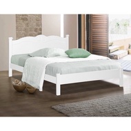 Furniture Art Design Queen Bed Frame/ Solid Wood Bed Frame/ Katil Queen/ Katil Putih/ Katil Kayu FA 1004 W