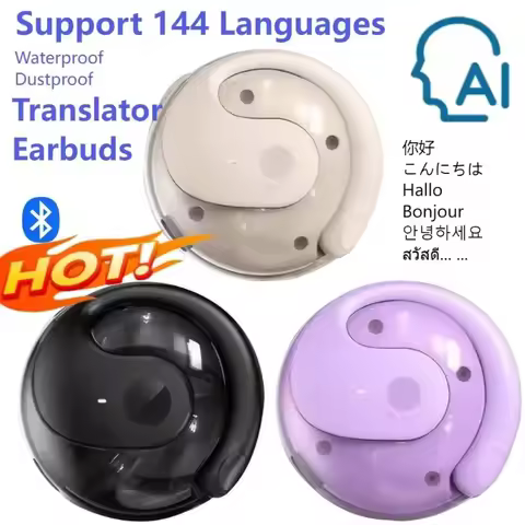 AI Translation Earbuds Real-time translators headphones 144 Language instant voice translator for Tr