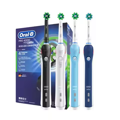 Oral B Electric Toothbrush Pro 4000 Sonic Clean Rechargeable Tooth Brush 4 Cleaning Modes Pressure S