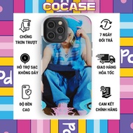 HYUNJIN STRAY KIDS iphone case with blue fur hat, sharp personality, protective TPU surface