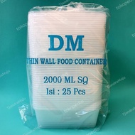 Promo Termurah Kotak Makanan/Thinwall Square Dm 2000Ml/2000 Ml