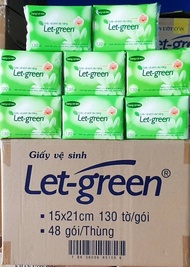 [Hoàn Tiền 10%] Thùng 48 Gói Giấy Vệ Sinh Let Green 15x21
