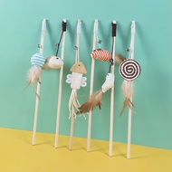 40cm Cat Teaser Cat Toy Hemp Rope Cat Teaser Stick Wooden Handle Boredom Interaction New Mouse Cat T