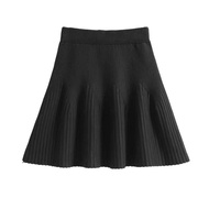 Womens Casual Knitted Short Skirt Autumn and Winter New Korean Version Pleated Umbrella Skirt Elasti